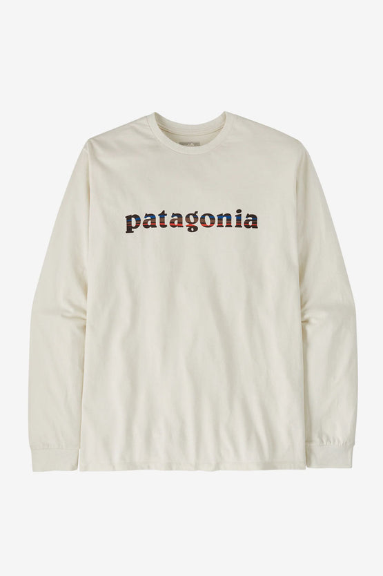 Patagonia L/S '73 Logo Responsibili Tee - Birch White