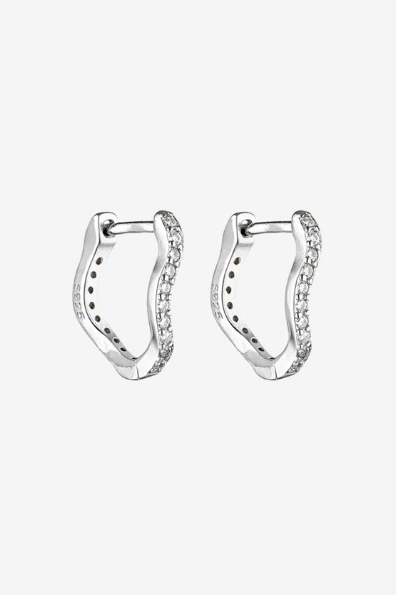 Porter Jewellery Angel Wave Huggies - Silver/Clear