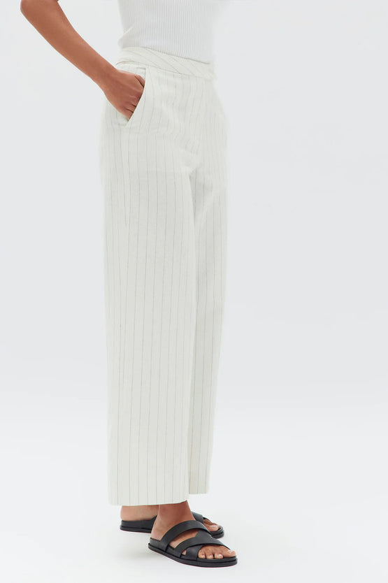 Assembly Lelia Linen Stripe Pant - Cream
