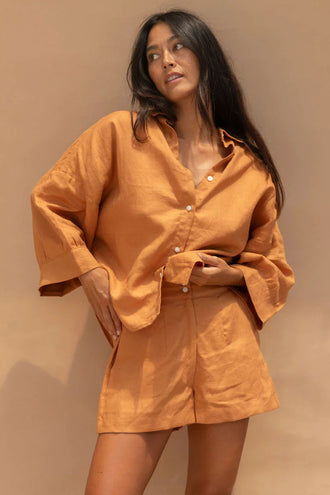 Towa Hana Shirt - Tangerine