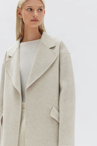 Assembly Sadie Single Breasted Wool Coat - Oat