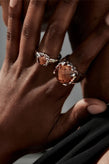 Stolen Girlfriends Club Baby Claw Ring - Silver Orange Citrine