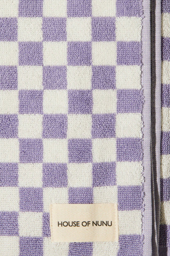 House Of Nunu Bath Towel - Lilac Check