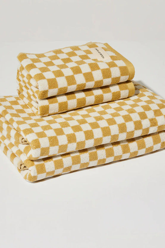 House Of Nunu Bath Towel - Yellow Check