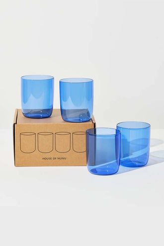 House Of Nunu Belly Cups Set Of 4 - Blue