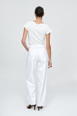Marle Belted Wide Leg Jean - Blanc