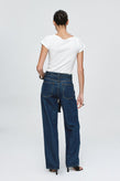 Marle Belted Wide Leg Jean - Classic Blue