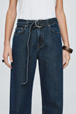 Marle Belted Wide Leg Jean - Classic Blue