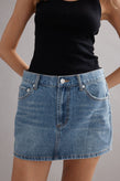Caitlin Crisp Billie Mini Skirt - Denim Glitter