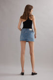Caitlin Crisp Billie Mini Skirt - Denim Glitter