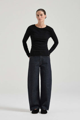 Friends With Frank Merino Crew Top - Black