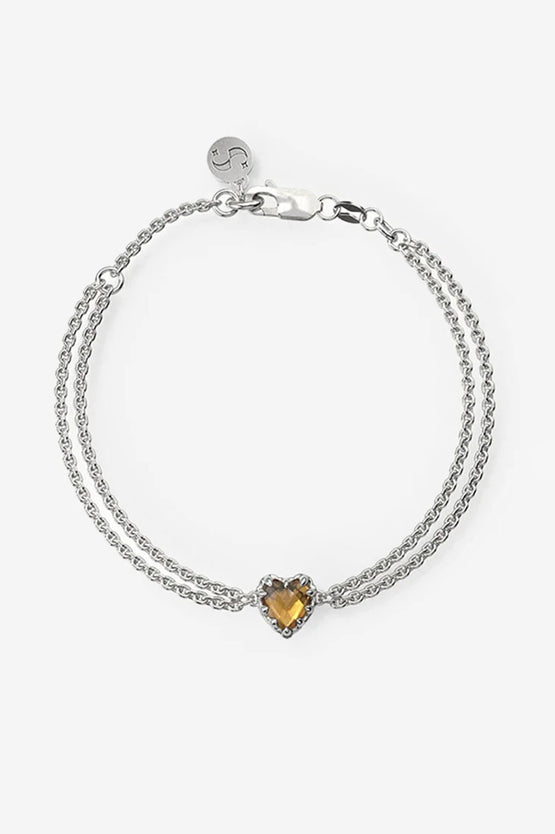 Stolen Girlfriends Club Love Claw Bracelet - Silver Orange Citrine
