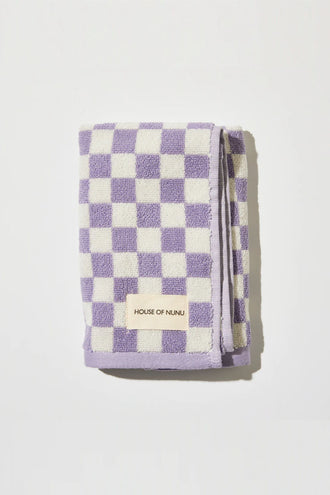 House Of Nunu Hand Towel - Lilac Check