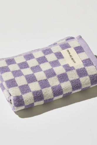 House Of Nunu Hand Towel - Lilac Check