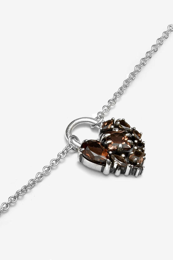 Stolen Girlfriends Club Crooked Heart Necklace - Silver/Cola