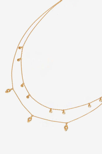 By Charlotte I Am Protected Layered Choker - Gold