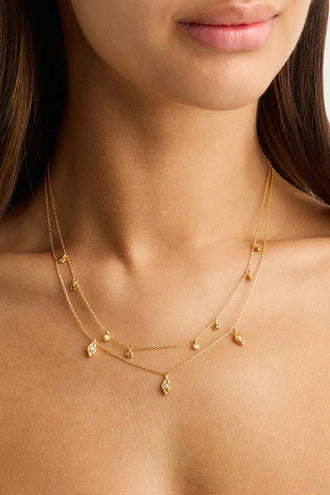By Charlotte I Am Protected Layered Choker - Gold