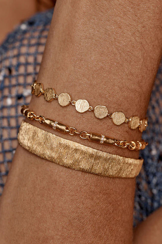 By Charlotte Woven Light Cuff - Gold
