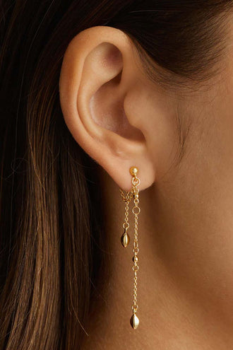 By Charlotte Luck & Love Chain Earrings - Gold