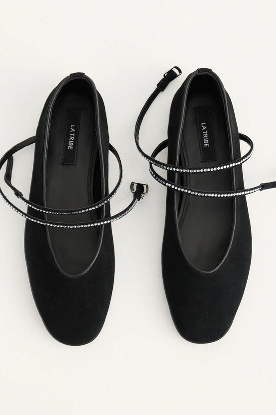 La Tribe Maggie Flat - Black / Crystal
