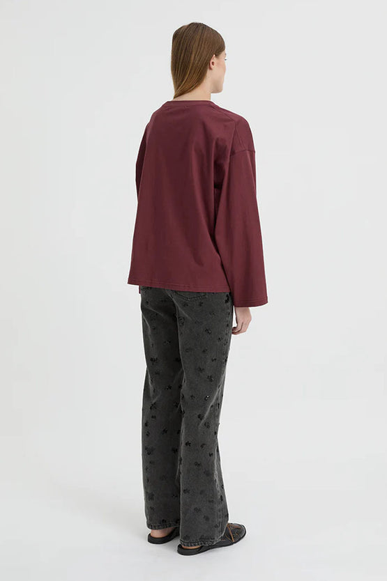 Blanca Mandy Tee - Burgundy