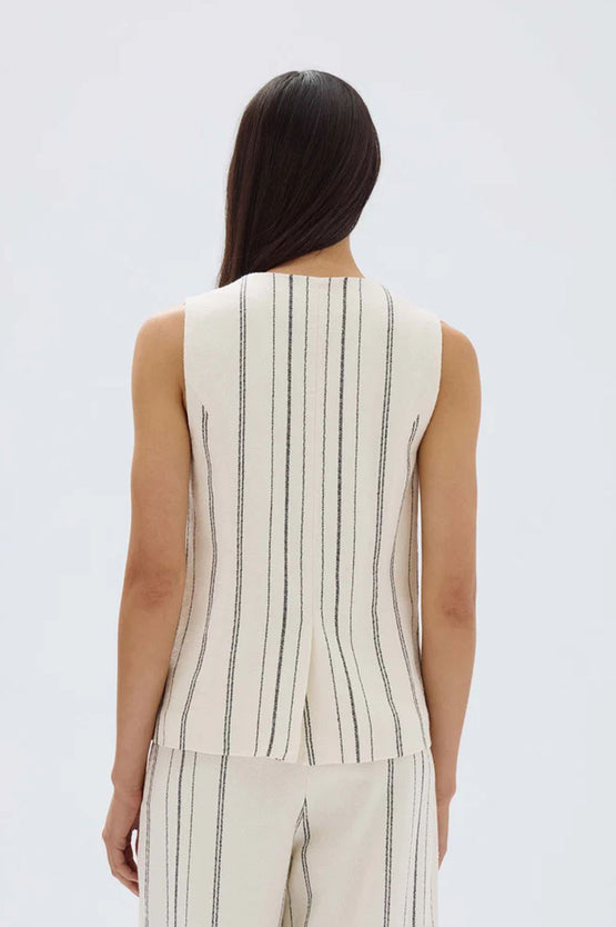 Assembly Matera Stripe Vest - Cream/Black