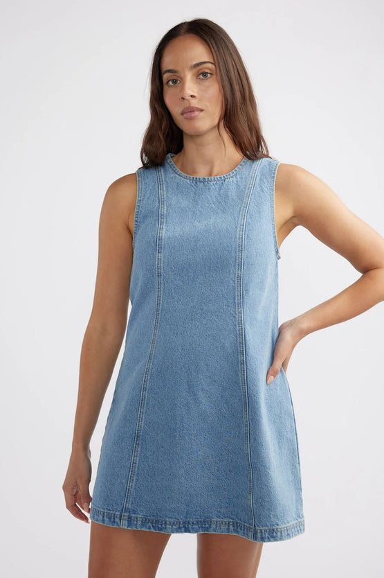 Ena Pelly Reese Mini Dress - Blue Wash
