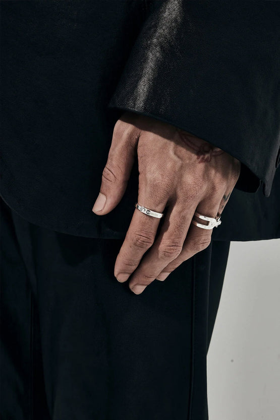 Stolen Girlfriends Club Bolted Band Narrow Ring - Silver