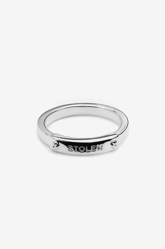 Stolen Girlfriends Club Bolted Band Narrow Ring - Silver