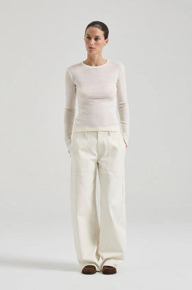 Friends With Frank Merino Crew Top - Off White