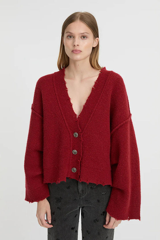 Blanca Pepa Cardigan - Burgundy