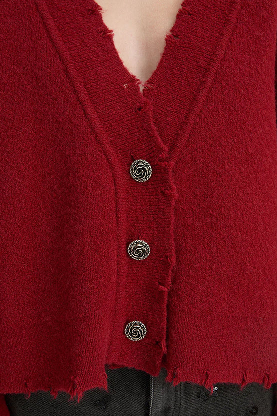 Blanca Pepa Cardigan - Burgundy