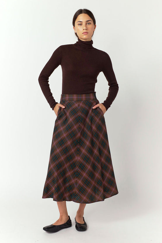 Sylvester Plaid Skirt - Mocha