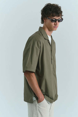 Commoners Mens Relaxed Fit Overshirt - Olive