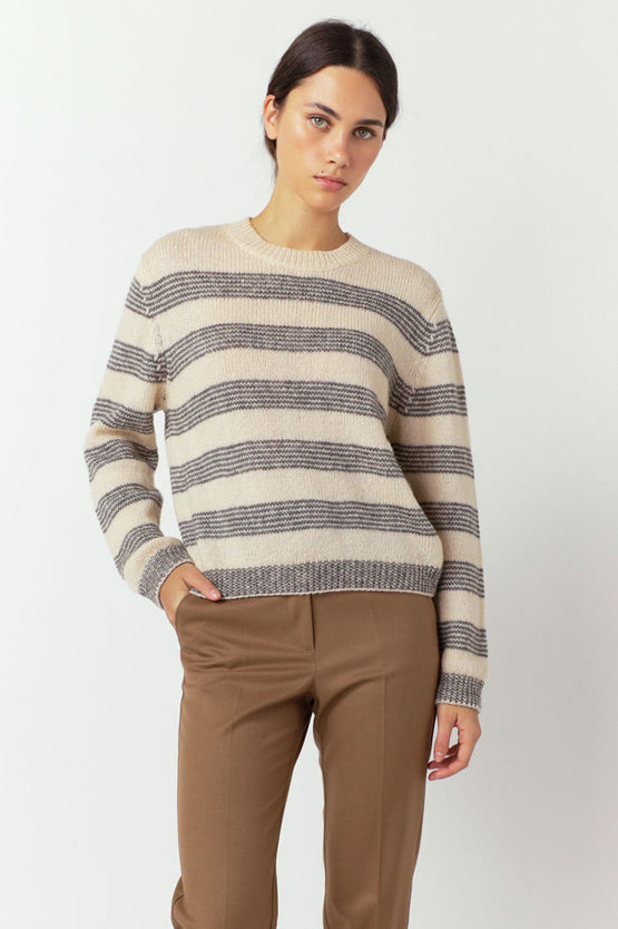 Sylvester Riley Stripe Jumper - Porcelain