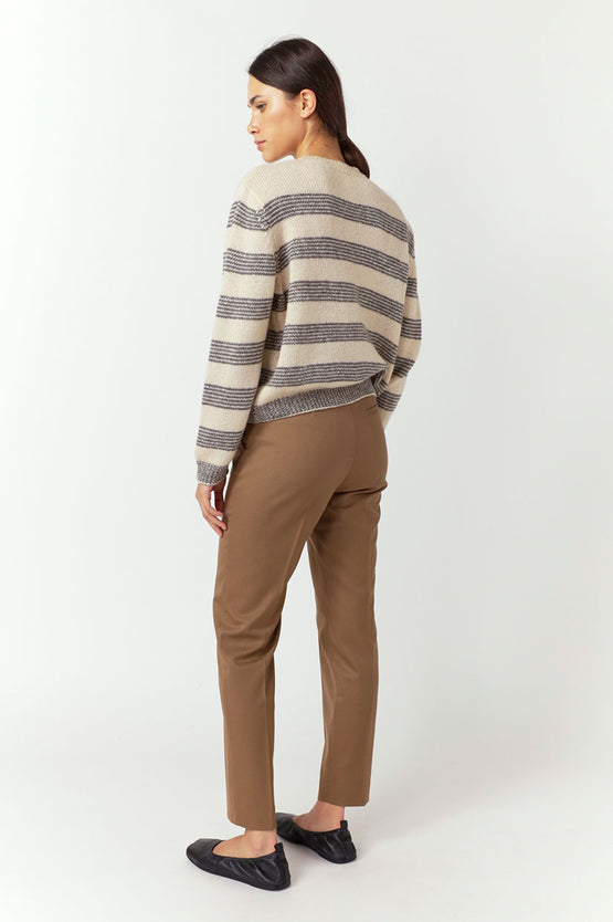 Sylvester Riley Stripe Jumper - Porcelain