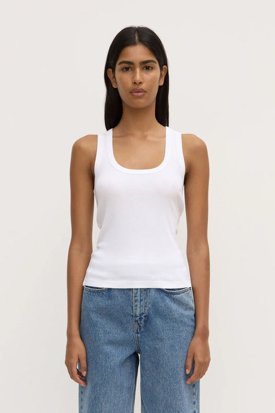 Assembly Robyn Scoop Neck Rib Tank - White