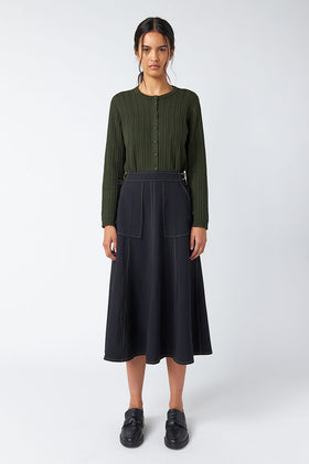 Sylvester Scallop Cardigan - Olive