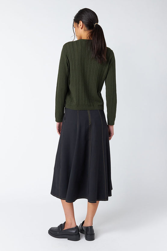 Sylvester Scallop Cardigan - Olive