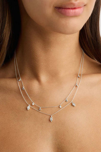 By Charlotte I Am Protected Layered Choker - Silver
