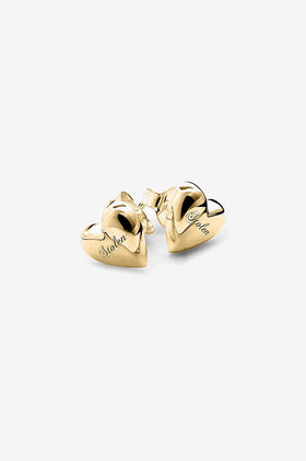 Stolen Girlfiends Club Full Heart Stud Earrings - Gold