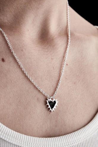Stolen Girlfriends Club Talon Heart Necklace - Silver