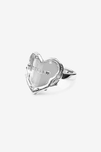 Stolen Girlfriends Club Thorned Heart Ring - Silver