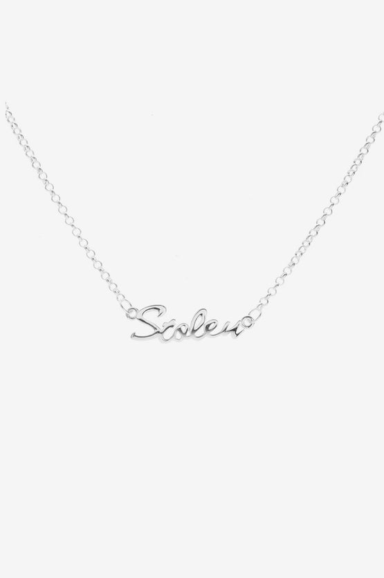 Stolen Girlfriends Club Stolen Script Necklace - Silver