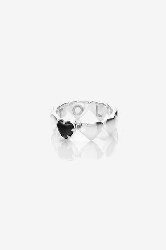 Stolen Girlfriends Club Band Of Hearts Ring -  Onyx