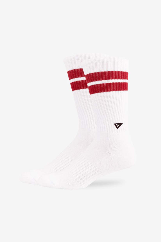 Arvin Goods Long Crew - Retro White/Burgundy