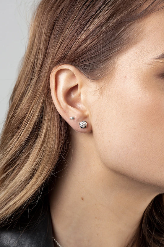 Stolen Girlfriends Club Rose Bud Earrings - Silver