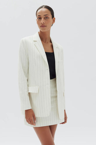 Assembly Lelia Stripe Linen Jacket - Cream