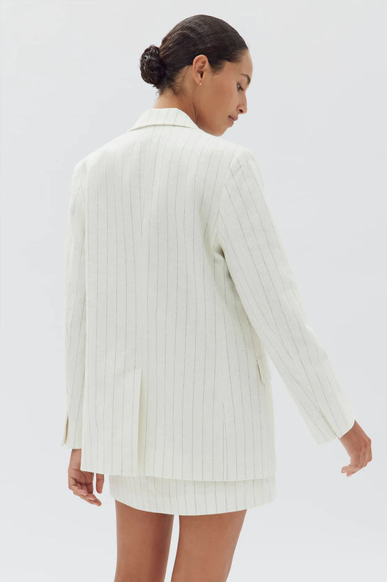 Assembly Lelia Stripe Linen Jacket - Cream