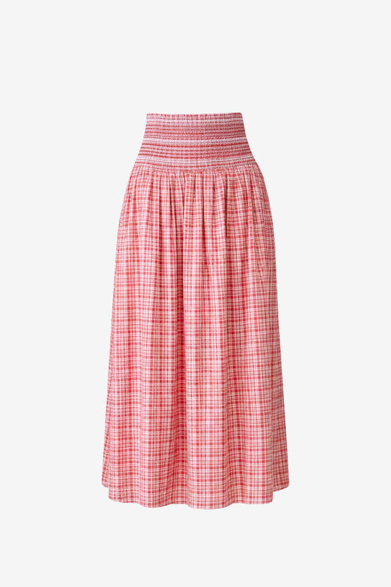 Ruby Anastasia Skirt - Red Aqua Tartan